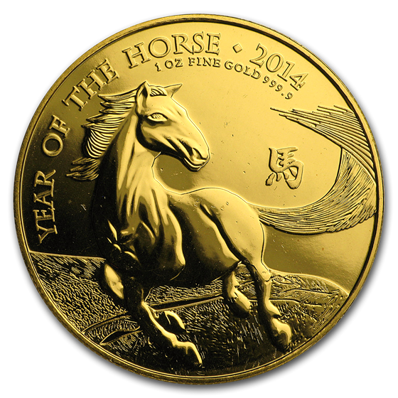 2014 Great Britain 1 oz Gold Year of the Horse Prf (Coin Only) 2014 Great Britain 1 oz Gold Year of the Horse Prf (Coin Only)